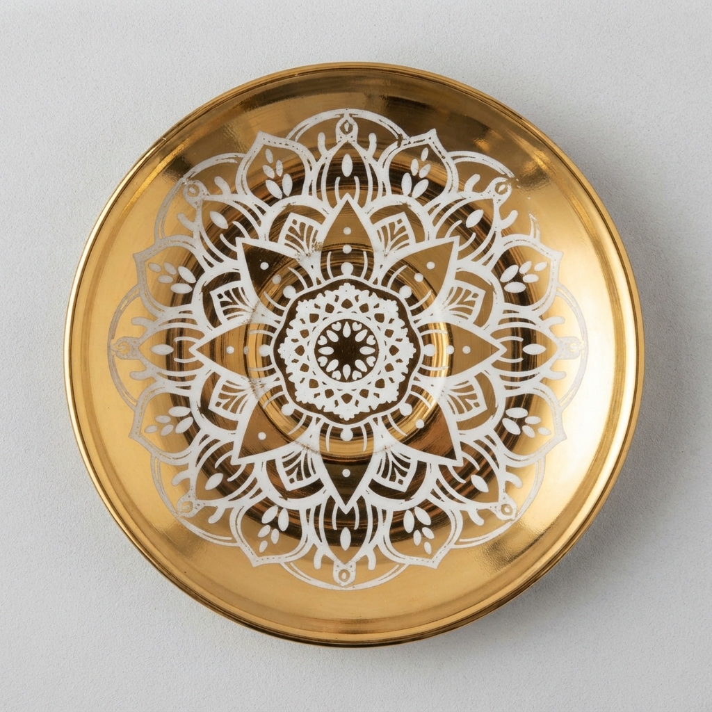 نعلبکی چاپی طلایی