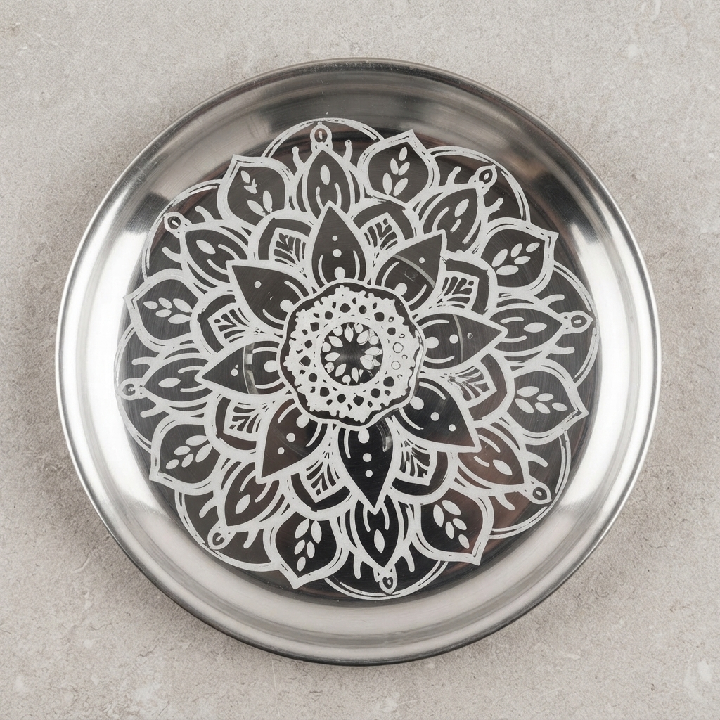 نعلبکی چاپی نقره ای